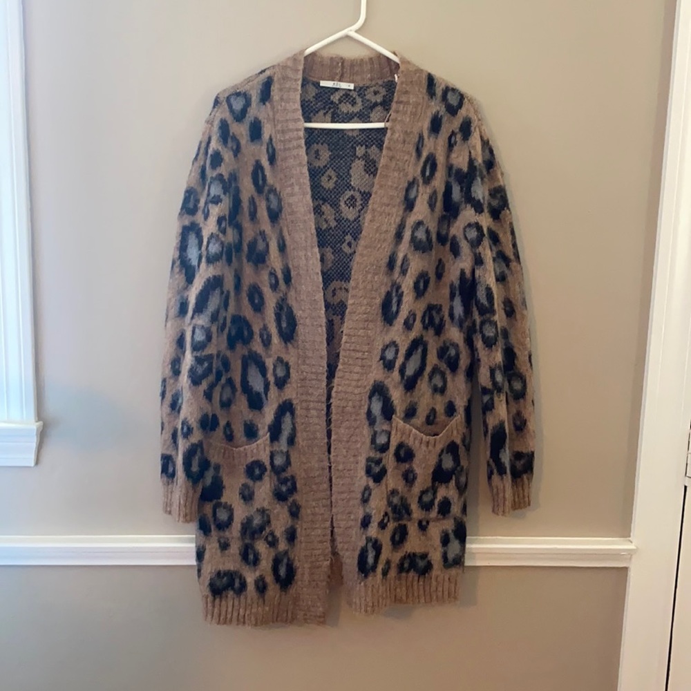 Esprit EDC size M cardi with leopard print